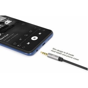 Cable Audio Estereo 3.5mm M-M 3.0M Negro/A - Cable for Teléfono, Sistema del Sonido, Portátil, Altavoz portátil, Tableta, 