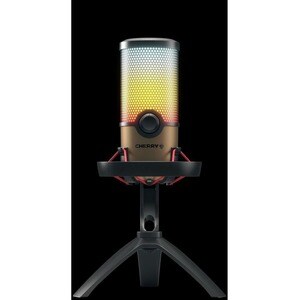 MicrophoneCHERRY UM 9.0 PRO RGB - Filaire - Noir, Cuivre - 2,50 m - Stéréo - 20 Hz à 20 kHz - Cardioïde, Bi Directionnel, 