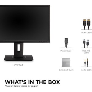 ViewSonic Graphic VG2240 22 Zoll Class Full HD LED-Monitor - 16:9 Format - Schwarz - 54,6 cm (21,5 Zoll) Viewable - MVA-Te