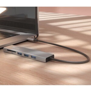 Trust - Hub 5-en-1 aevc 3 ports USB 3.2, 1 port micro SD et 1 port SD HALYX