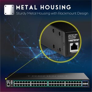TRENDnet Web Smart TPE-3524SF 48 Ports Manageable Ethernet Switch - Gigabit Ethernet, 10 Gigabit Ethernet - 1000Base-T, 10