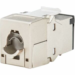 Eaton Tripp Lite Series Cat8 STP Shielded Tool-Free Keystone Jack, 568A/568B, TAA - 1 x RJ-45 Keystone Female - Silver - T
