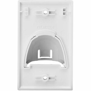 Tripp Lite series Single-Gang Up-or Down-Angle Bulk Cable Wall Plate, White, TAA - 1 x Total Number of Socket(s) - 1-gang 