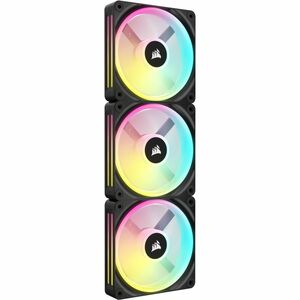Corsair iCUE QX120 Cooling Fan - 3 x Fan(s) - 63.10 CFM Maximum Airflow - 2400 rpm - Magnetic Dome Bearing - RGB LED - Bla