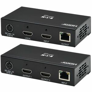 Tripp Lite series B127A-2A1-BHBH Video Extender Transmitter/Receiver - Wired - TAA Compliant - 1 Input Device - 2 Output D