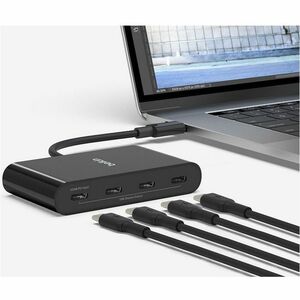 Belkin Connect USB-C 4-Port Hub, Adapter Dongle, 4xUSB-C Ports & 100W PD Max 10Gbps Data Transfer Mac/Chromebook - 4 Total