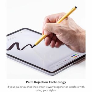 ZAGG Pro Stylus 2 - Wireless Charging Stylus - Yellow - Active Dual-Tip with Capacitive Back-end, Wireless Charging, Palm 