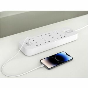 Belkin Connect Surge Suppressor/Protector - 8 x AC Power, 1 x USB Type A, 1 x USB Type C - 900 J - 2 m