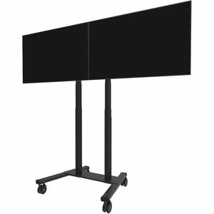 Neomounts Mounting Adapter for Display Screen, Wall Mount, Floor Stand - Black - Height Adjustable - 2 Display(s) Supporte