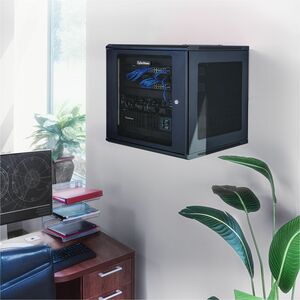 CyberPower CR12U61003 Wall Mount Enclosure - For Switch, Patch Panel - 12U Rack Height - Wall Mountable - Black - Metal - 