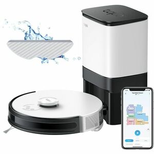 Tapo RV30 Plus Robot Vacuum/Mop - 1.06 gal (4000 mL) - Bagged - 10.14 fl oz (300 mL) Water Tank Capacity - Brush - Carpet 