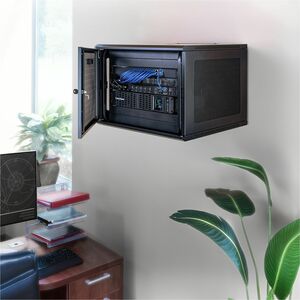 CyberPower CR9U61003 Wall Mount Enclosure - For Switch, Patch Panel - 9U Rack Height - Wall Mountable - Black - Metal - 13