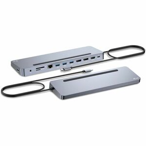 i-tec USB Type C Docking Station for Microphone, Notebook, Headphone, Monitor - Memory Card Reader - SD - Grey - 3 Display