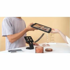 Support pour tablette PC Compulocks - Paysage, Portrait - Acier - Noir - Base pivotante, Fixation adhésive, Angle de visua
