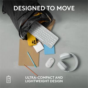 Logitech Pebble 2 M350s Mouse - Optical - Wireless - Bluetooth - Tonal White - 4000 dpi - Scroll Wheel - 3 Button(s) - Sym