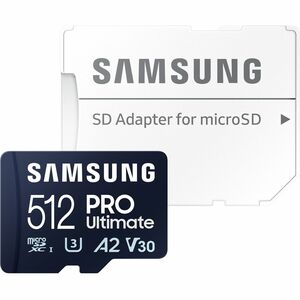 Carte microSD Samsung PRO Ultimate UHS-I 512 Go, MB-MY512SA/WW, vitesse jusqu'à 200 Mo/s, garantie 10 ans, lecteur SD