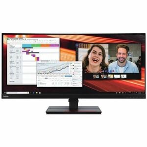 Lenovo ThinkVision P34w-20 34" Class UW-QHD Curved Screen LED Monitor - 21:9 - Raven Black - 86.6 cm (34.1") Viewable - In