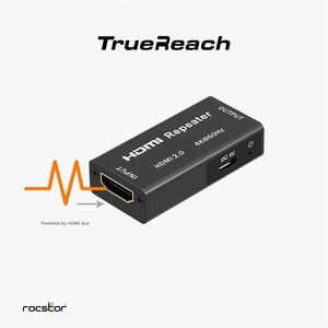 Rocstor TrueReach 4Kx2K HDMI Repeater Extender - HDMI2.0 Signal Booster & Video Amplifier - Up to 132 ft (40m) 1080p, 4K@3