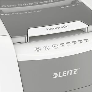 Leitz IQ Autofeed 100 Paper Shredder - Continuous Shredder - Micro Cut - 6 Per Pass - for shredding Paper - P-5 - 220 mm T