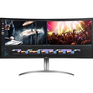 LG 40WP95C-W 40" Class 5K2K WUHD Curved Screen LCD Monitor - 21:9 - Silver - 39.7" Viewable - Nano In-plane Switching (Nan