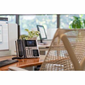 Poly Edge E450 IP Phone - Corded - Corded/Cordless - Wi-Fi, Bluetooth - Desktop - Black - VoIP - IEEE 802.11a/b/g/n/ac - 2