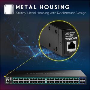 Switch Ethernet TRENDnet Web Smart TPE-3524S 48 Porte Gestibile - Gigabit Ethernet, 10 Gigabit Ethernet - 1000Base-T, 10GB