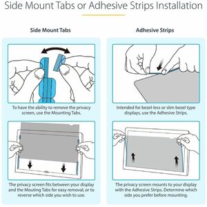 StarTech.com Plastic Privacy Screen Filter - Gold, Black - For 60.5 cm (23.8") Widescreen LCD Monitor - 16:9 - Blue Light 