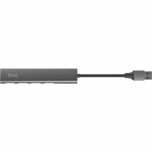 Trust Halyx USB Hub - USB 3.2 Gen 1 (3.1 Gen 1) Type-A - 640 MB/s - Keyboard, Mouse, Camera, Headset - Grey - 4 Total USB 