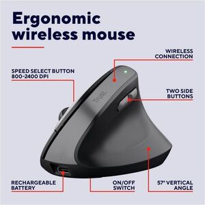 Trust Bayo II Maus - USB 3.0 Typ A - 6 Taste(n) - Schwarz - Kabel - 2400 dpi Auflösung - Scroll-Rad - Rechtshändig