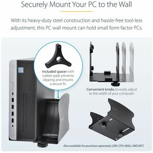 StarTech.com Wandhalterung für Monitor, Desktop Computer, Workstation - Schwarz - Horizontal/Vertikal - TAA-konform - Höhe