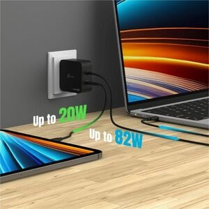 j5create 102 W AC Adapter - 1 Pack - Universal Adapter - 2 USB Type-C - For Headphone, Notebook, Portable Gaming Console, 