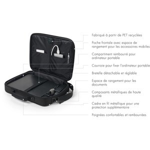 Dicota Eco Carrying Case for 33 cm (13") to 35.8 cm (14.1") Notebook - Black - 300D Polyethylene Terephthalate (PET) Body 