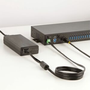 StarTech.com Adattatore di alimentazione CC, 160W 24V/6.6A, Alimentazione per hub USB industriali con morsettiera a 2/3 pi