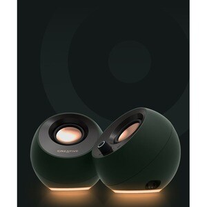 Creative Pebble Pro 2.0 Portable Bluetooth Speaker System - 10 W RMS - Alpine Green - Desktop
