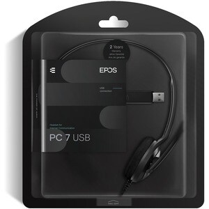 EPOS PC 7 USB Kabel Auf den Ohren Mono Headset - Schwarz - Monaural - Ohraufliegend - 42 Hz bis 17 kHz Frequenzgang - 200 