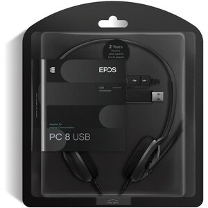 EPOS PC 8 USB Kabel Auf den Ohren Stereo Headset - Schwarz - Binaural - Ohraufliegend - 42 Hz bis 17 kHz Frequenzgang - 20