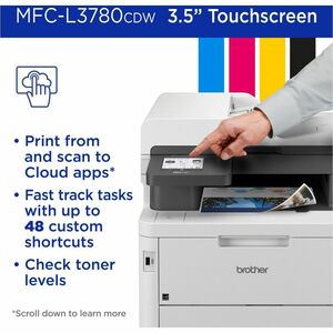 Impresora Láser Multifunción Brother MFC-L3780CDW Con cable e inalámbrico - Color - Copiadora/Fax/Impresora/Escáner - 600 