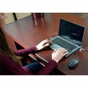 Noble TZ04T Cable Lock For Notebook - TAA Compliant - 1.80 m Cable - Master Keyed Lock - Sliver - Hardened Stainless Steel