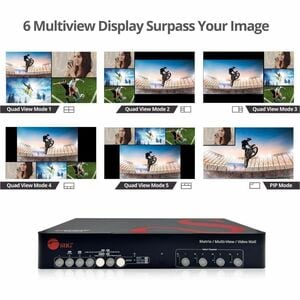 SIIG 4x4 HDMI 4K60Hz Matrix with Quad-Viewer & VideoWall - 4x4 HDMI Matrix + Video Wall + Quad-Viewer Processor - 4K@60Hz 