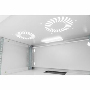 Digitus 4U Wall Mountable Enclosed Cabinet Rack Cabinet for Networking, Equipment - Light Grey - Glass, Sheet Steel - 60 k