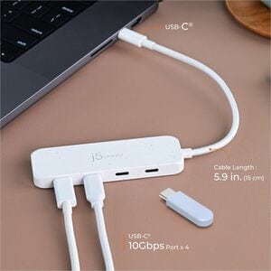 j5create JCH345EW-N USB Hub - USB Type C - 4 Total USB Port(s)