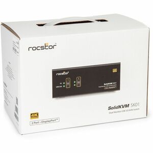 Rocstor SK01 KVM Switchbox - 4K - 3840 x 2180 - 6 x USB - USB 2.0 - 6 x DisplayPort - TAA Compliant