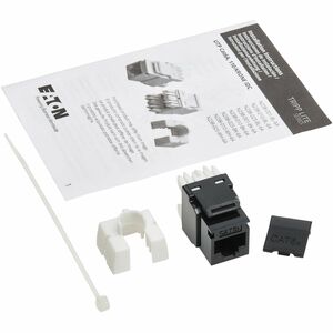 Eaton Tripp Lite Series Cat6a Keystone Jacks, 25 Pack - 4PPoE Compliant, 110/Krone, 568A/B, RJ45 Ethernet, Black, TAA - 25