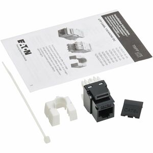 Eaton Tripp Lite Series Cat6a Keystone Jacks, 10 Pack - 4PPoE Compliant, 110/Krone, 568A/B, RJ45 Ethernet, Black, TAA - 10