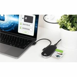 IOGEAR USB-C CAC Reader Hub with Power Pass Through(TAA) - USB 3.0 Type C - 640 MB/s - Keyboard, Mouse, Notebook, Tablet, 
