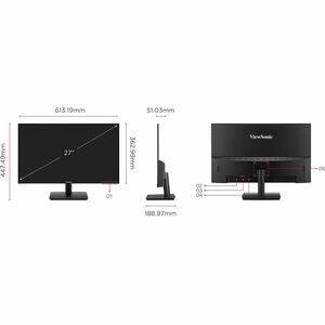 ViewSonic VA270-H 27" Class Full HD LED Monitor - 16:9 - 68.6 cm (27") Viewable - SuperClear IPS - LED Backlight - 1920 x 