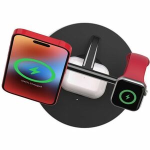 Belkin BOOSTCHARGE PRO MagSafe 3-in-1 Wireless Charger with 3-UK Pin Power Supply Unit - Black