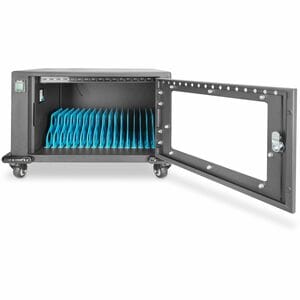 Digitus Laptop/Tablet-Ladewagen - 4 Rollen - Glas, Plastik - 550 mm Breite x 375 mm Tiefe x 384 mm Höhe - Metall Rahmen - 