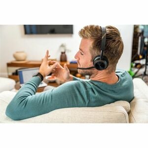 Poly Voyager 4300 UC 4310 Wired/Wireless Over-the-head, On-ear Mono Headset - Black - Siri, Google Assistant - Monaural - 