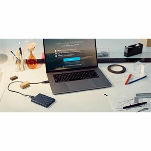 WD My Passport for Mac WDBK6C0060BBL-WESN 6 TB Portable Hard Drive - External - Blue - USB 3.2 (Gen 1) Micro-B - 256-bit A